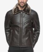 Marc New York Men's Kane Faux-leather Bomber With Faux-fur Collar