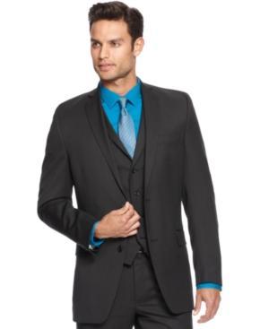 Alfani Red Black Mini Stripe Jacket Slim Fit