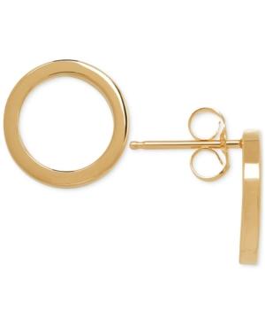 Open Circle Stud Earrings In 14k Gold