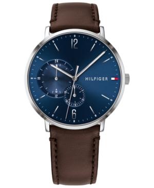 Tommy Hilfiger Men's Brown Leather Strap Watch 43mm