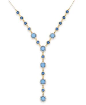 Inc International Concepts Gold-tone Blue Crystal Lariat Necklace, Only At Macy's