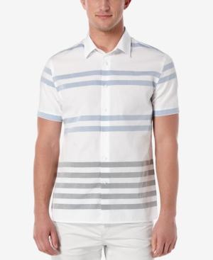 Perry Ellis Men's Asynchronous Striped Short-sleeve Shirt