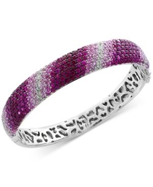 Splash By Effy Pink Sapphire Ombre Bangle Bracelet (13 Ct. T.w.) In Sterling Silver