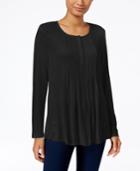 Style & Co. Petite Pleated Top, Only At Macy's