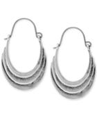 Lucky Brand Silver-tone Antiqued Hoop Earrings