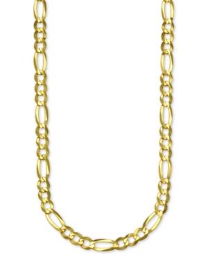Italian Gold Figaro Link 22 Chain Necklace (5mm) In 14k Gold