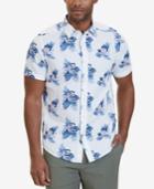 Nautica Men's Classic-fit Floral Linen-blend Short-sleeve Shirt