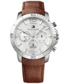 Tommy Hilfiger Men's Sophisticated Sport Brown Leather Strap Watch 44mm 1791270