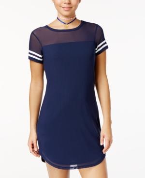 Ultra Flirt Juniors' Illusion-mesh T-shirt Dress