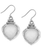 Lucky Brand Silver-tone Teardrop Stone Drop Earrings