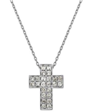Diamond Cross Pendant Necklace In 14k White Gold (3/8 Ct. T.w.)