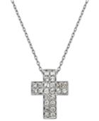 Diamond Cross Pendant Necklace In 14k White Gold (3/8 Ct. T.w.)