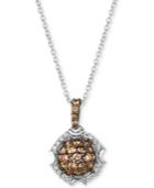Le Vian Chocolatier Diamond Cluster 18 Pendant Necklace (5/8 Ct. T.w.) In 14k White Gold