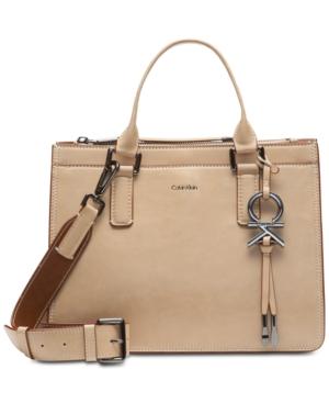 Calvin Klein Brynn Pebble Leather Satchel