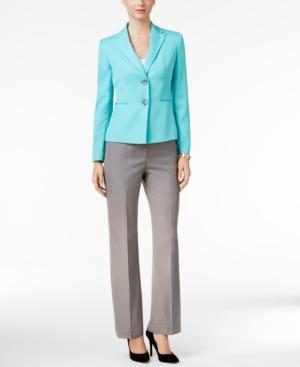 Le Suit Colorblocked Two-button Pantsuit