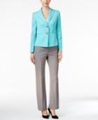 Le Suit Colorblocked Two-button Pantsuit