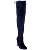 Steve Madden Women's Gorgeous Velvet Over-the-knee Block-heel Boots Women's Shoes