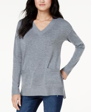 Maison Jules V-neck Tunic Sweater, Created For Macy's
