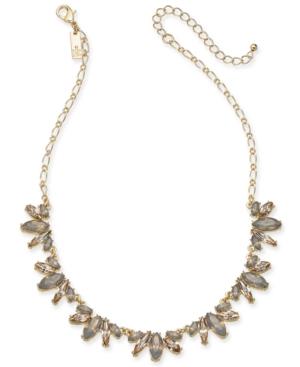 I.n.c. Gold-tone Neutral Stone Frontal Necklace, 17 + 3 Extender, Created For Macy's