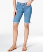 Nydj Briella Denim Cuffed Dark Enzyme Wash Bermuda Shorts