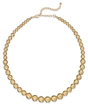 Charter Club Gold-tone Graduated Bead Collar Necklace