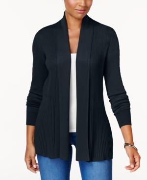 Karen Scott Ribbed Open-front Cardigan, Created For Macy's