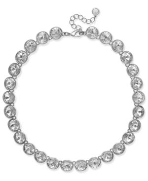 Charter Club Silver-tone Round Crystal Collar Necklace, Only At Macy's