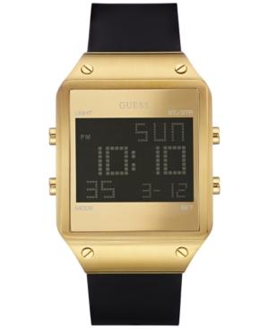 Guess Men's Digital Black Silicone Strap Watch 55mm U0595g3