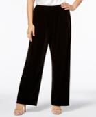 Alex Evenings Plus Size Velvet Flat-front Pants