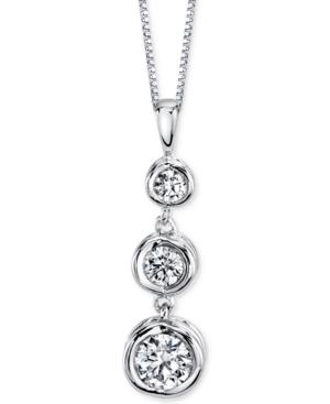 Sirena Diamond Three-stone Pendant Necklace (1/4 Ct. T.w.) In 14k Yellow Or White Gold