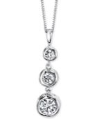Sirena Diamond Three-stone Pendant Necklace (1/4 Ct. T.w.) In 14k Yellow Or White Gold