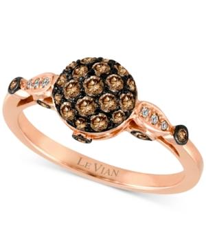 Le Vian Chocolatier Diamond Cluster Ring (1/2 Ct. T.w.) In 14k Rose Gold