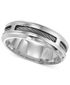 Triton Men's Stainless Steel Ring, Comfort Fit Cable Wedding Band
