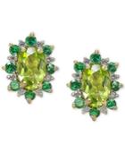 Multi-gemstone (1-5/8 Ct. T.w.) & Diamond Accent Earrings In 14k Gold