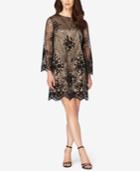 Tahari Asl Embroidered Sequined Shift Dress