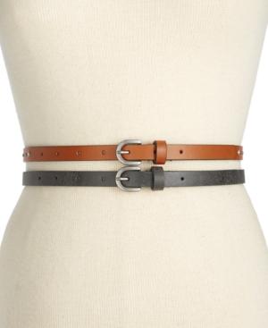Style & Co Rhinestud 2-for-1 Skinny Belts, Only At Macy's