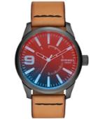 Diesel Men's Rasp Nsbb Brown Leather Strap Watch 46mm