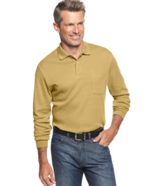 John Ashford Big And Tall Solid Long-sleeve Polo