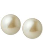 Carolee Silver-tone Imitation Pearl Stud Earrings (10mm)