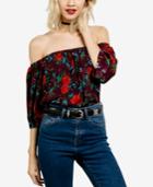 Volcom Juniors' Floral-print Off-the-shoulder Top