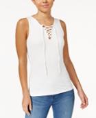 Ultra Flirt Juniors' Lace-up Tank Top