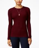 It's Our Time Juniors' Rib-knit Zip-back Sweater