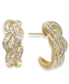 Wrapped In Love Diamond Woven Hoop Earrings In 10k Gold (1 Ct. T.w.), Created For Macy's