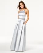 Say Yes To The Prom Juniors' Embellished Strappy-back Satin Gown, A Macy's Exclusive Style