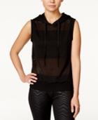 Jessica Simpson The Warm Up Juniors' Sleeveless Mesh Hoodie, Only At Macy's