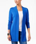 Jm Collection Lace-up-sleeve Cardigan, Created For Macy's