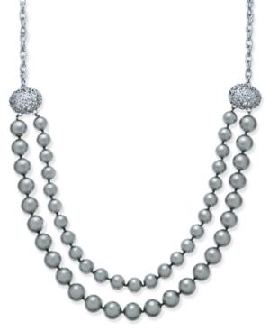 Charter Club Large Bead & Imitation Pearl Double-row Necklace, Created For Macy's