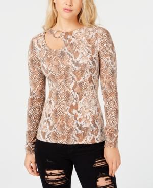Guess Long-sleeve Cutout Hardware Top