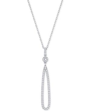 Swarovski Silver-tone Crystal And Pave Loop Pendant Necklace