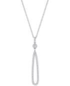Swarovski Silver-tone Crystal And Pave Loop Pendant Necklace